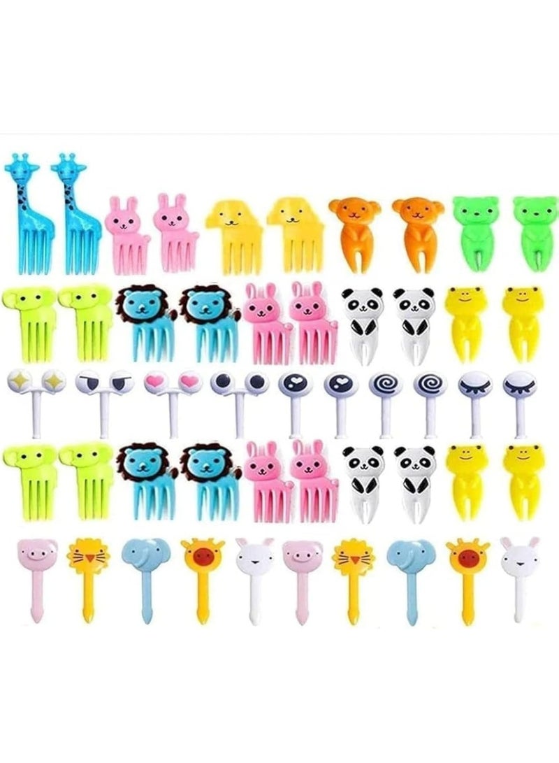 50Pcs Kids Cartoon Animal Fork Set – Food-Grade Lunch & Bento Box Utensils – Fun Forks for Fruit, Snacks, and Parties - Image 1